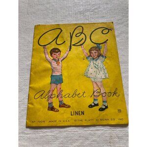 Vintage 1939 Platt & Munk ABC Linen Alphabet Book
